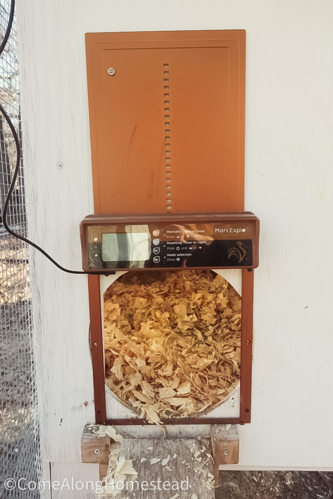 automatic coop door that is open