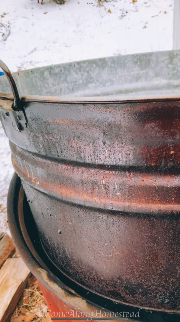 metal planter in barrel